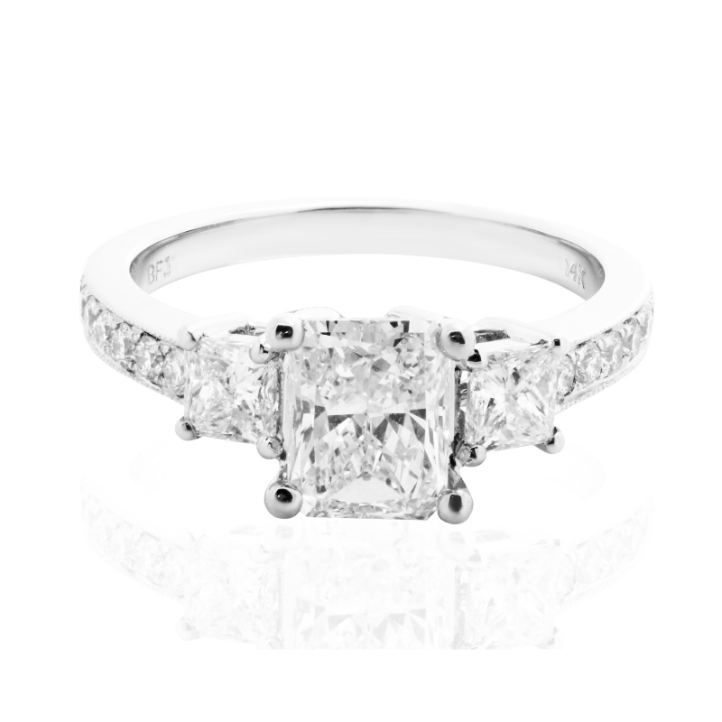 AURORSTONE PRINCESS CUT TRIO PAVE RING