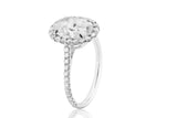 AURORASTONE OVAL HALO SOLITAIRE RING